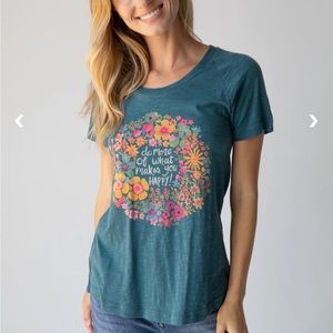 NWT Natural Life Boho T-Shirt - Do More Happy SZ S